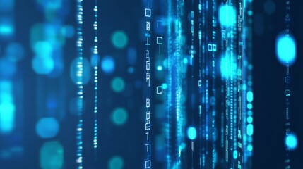 Aufkleber - An abstract, futuristic, blue background image representing big data 