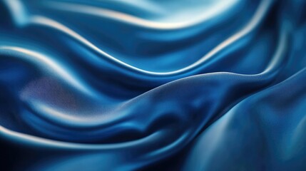 Poster - Abstract background featuring a blurred texture of blue silk fabric