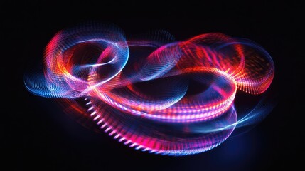 Poster - abstract shimmering light effect from optical fibers on a dark backdrop
