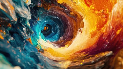 Poster - A captivating close up of swirling colors forms an abstract fluid artwork showcasing a rich array of vibrant hues