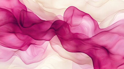 Poster - Abstract fluid design in shades of magenta pink and cream