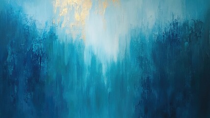 Poster - Abstract blue painting featuring textured brush strokes for a vertical backdrop