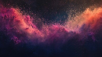 Poster - abstract colorful powder explosion creating a textured splash ideal for design backgrounds
