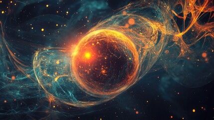 Poster - abstract background featuring a cosmic light ball