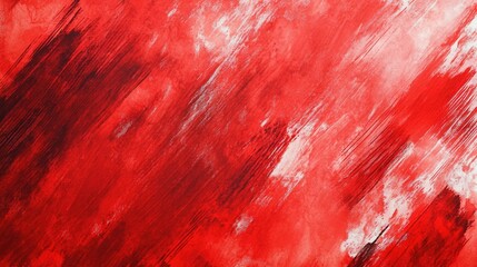 Poster - artistic dry brush stroke in red paint hand painted watercolor acrylic backdrop suitable for print w