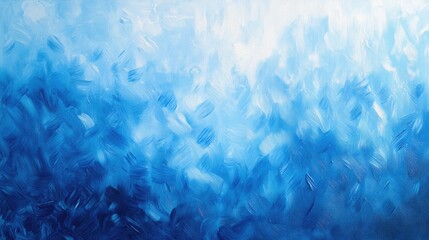 Poster - abstract blue painting featuring textured brush strokes for a vertical backdrop
