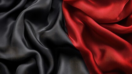 Poster - Abstract background featuring black and red silk fabric textures embodying luxury and elegance
