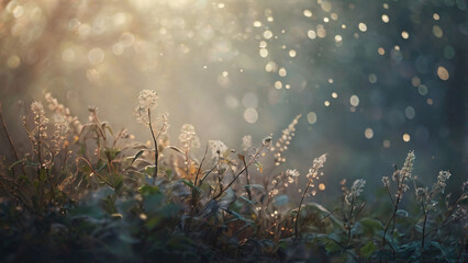 Delicate Wildflowers in Sunlit Forest with Bokeh Background 4