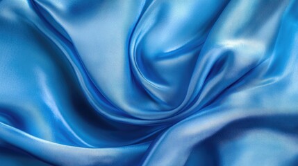 Poster - Abstract background featuring a blurred texture of blue silk fabric