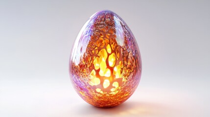 Poster - A beautifully designed quantum egg, showcasing a radiant glow that emanates from its core,
