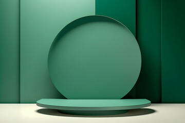 Poster - A modern set features a sleek, minimalist design with a prominent green circular backdrop, offering a fresh, vibrant aesthetic and artistic appeal for creative showcases.
