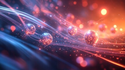 Fototapete - surrounded by abstract light trails and patterns,
