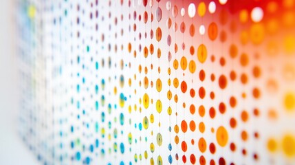 Poster - A high-resolution image of individual quantum dots, displayed in a grid pattern with varying sizes and colors,