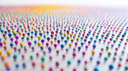 Poster - A high-resolution image of individual quantum dots, displayed in a grid pattern with varying sizes and colors,