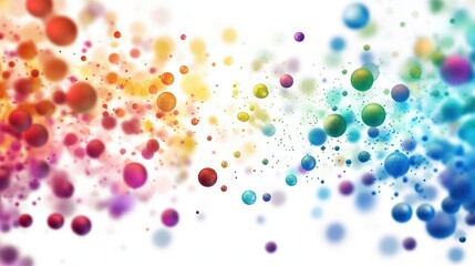 Poster - A mesmerizing arrangement of colorful quantum dots in various sizes, showcasing a spectrum of vibrant hues such as blue,
