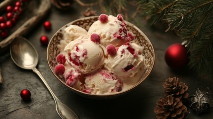 Sticker - Bowl of ice cream with a spoon in it