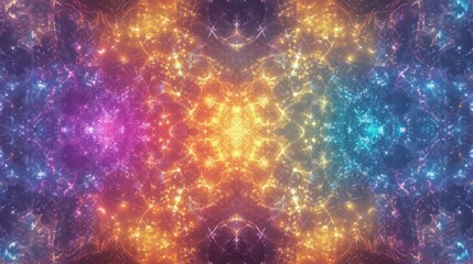 Fototapete - illustrating the beauty of a quantum dimension filled with colorful stars and cosmic phenomena.