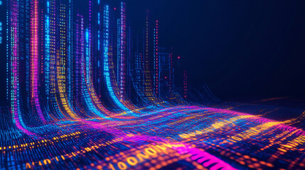 Aufkleber - abstract background with binary code and wave
