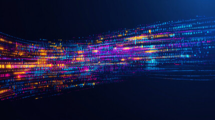 Aufkleber - abstract background with binary code and wave