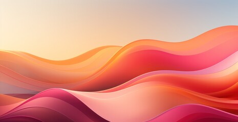 Wall Mural - Abstract waves in warm colors create a soothing, modern design.