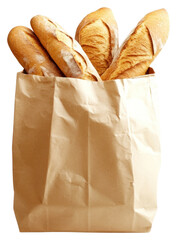 Wall Mural - PNG Paper bag full of bread paper baguettes paper bag.