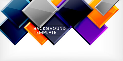 Poster - Square shape color abstract geometry. Vector Illustration For Wallpaper, Banner, Background, Card, Book Illustration, landing page