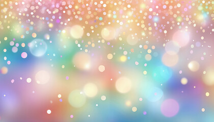 Wall Mural - pastel rainbow background with shimmers and bokeh lights