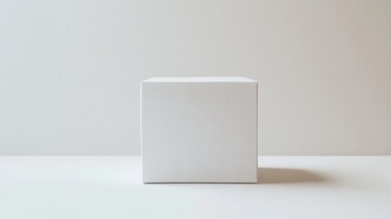 Poster - a minimalist white box set against a plain white backdrop
