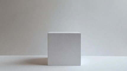 Poster - a minimalist white box set against a plain white backdrop