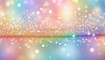 Wall Mural - pastel rainbow background with shimmers and bokeh lights