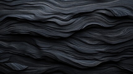 Poster - Abstract illustration of a detailed organic wooden texture with flowing waves in shades of black and gray suitable for a background or banner design
