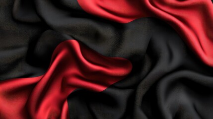 Poster - Abstract background featuring black and red silk fabric textures embodying luxury and elegance