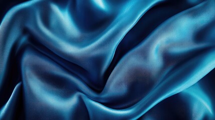 Poster - Abstract background featuring a blurred texture of blue silk fabric