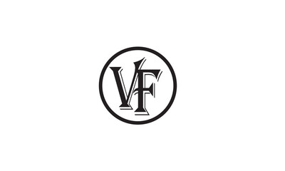  VF, FV, V , F , Abstract Letters Logo Monogram