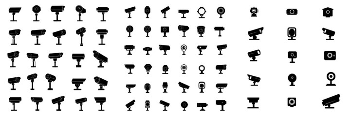 Poster - surveillance cameras for safety and protection. cctv modern icons.