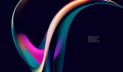Wall Mural - abstract fluid background of iridescent glass shape. elegant colorful wallpaper.