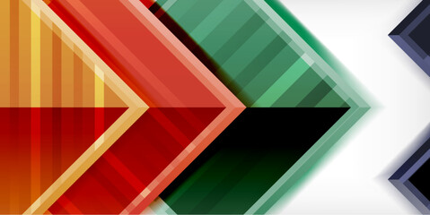 Poster - Arrow symbols created with 3d effects and line texture geometric abstract background