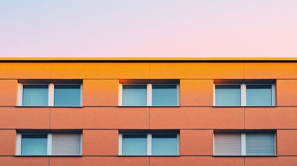 Poster - Minimalist facade of a building with windows.