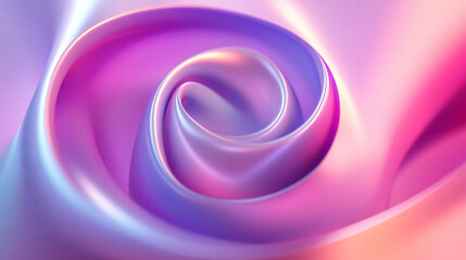 Poster - A close-up view of silky fabric swirling in shades of pink and purple, resembling a delicate rose petal design that creates a soft and fluid appearance for art.