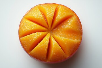 Minimalist Cutout of a Fresh Thai Mango with Sticky Rice