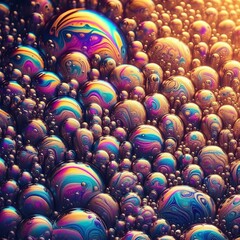 Poster - Bubble formations iridescent hues