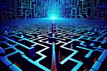 Poster - digital maze a maze like ascii art piece