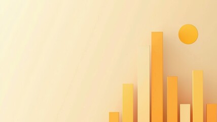 Poster - Golden Growth Icons in Flat Design for Business Use