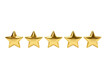 © Hanna - Five golden stars arranged in a row symbolize excellence and high rating for reviews or evaluations