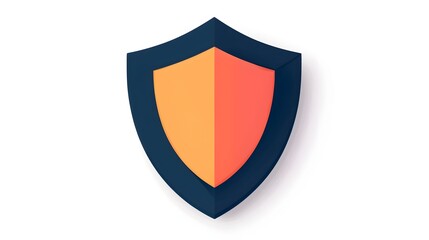 Leinwandbilder - Risk management line icon depicting a shield for protection in a flat design style with a front view perspective