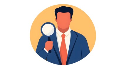 Aufkleber - Detailed Risk Management Analysis Concept Represented by a Magnifying Glass Icon in Pastel Colored Flat Design Style  Inspection Audit and Financial Security Planning Themes