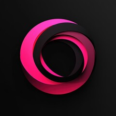 Poster - Pink and Black Circle Abstract