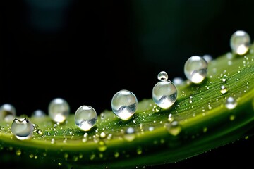 Poster - tiny beads like miniature pearls clinging to the surface