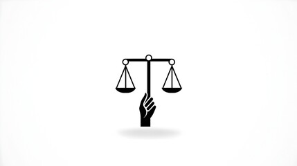 Aufkleber - Pixel perfect Line Icon Featuring a Hand Holding a Scale Symbolizing the Balance and Evaluation Needed for Effective Risk Management in Business Finance and Investment Strategies