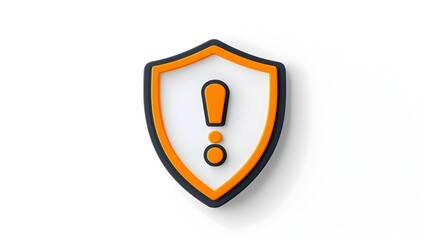 Aufkleber - Pixel perfect line icon depicting a shield with an exclamation mark symbolizing a risk warning or alert notification  This editable features a clear crisp design in 64x64 dimensions